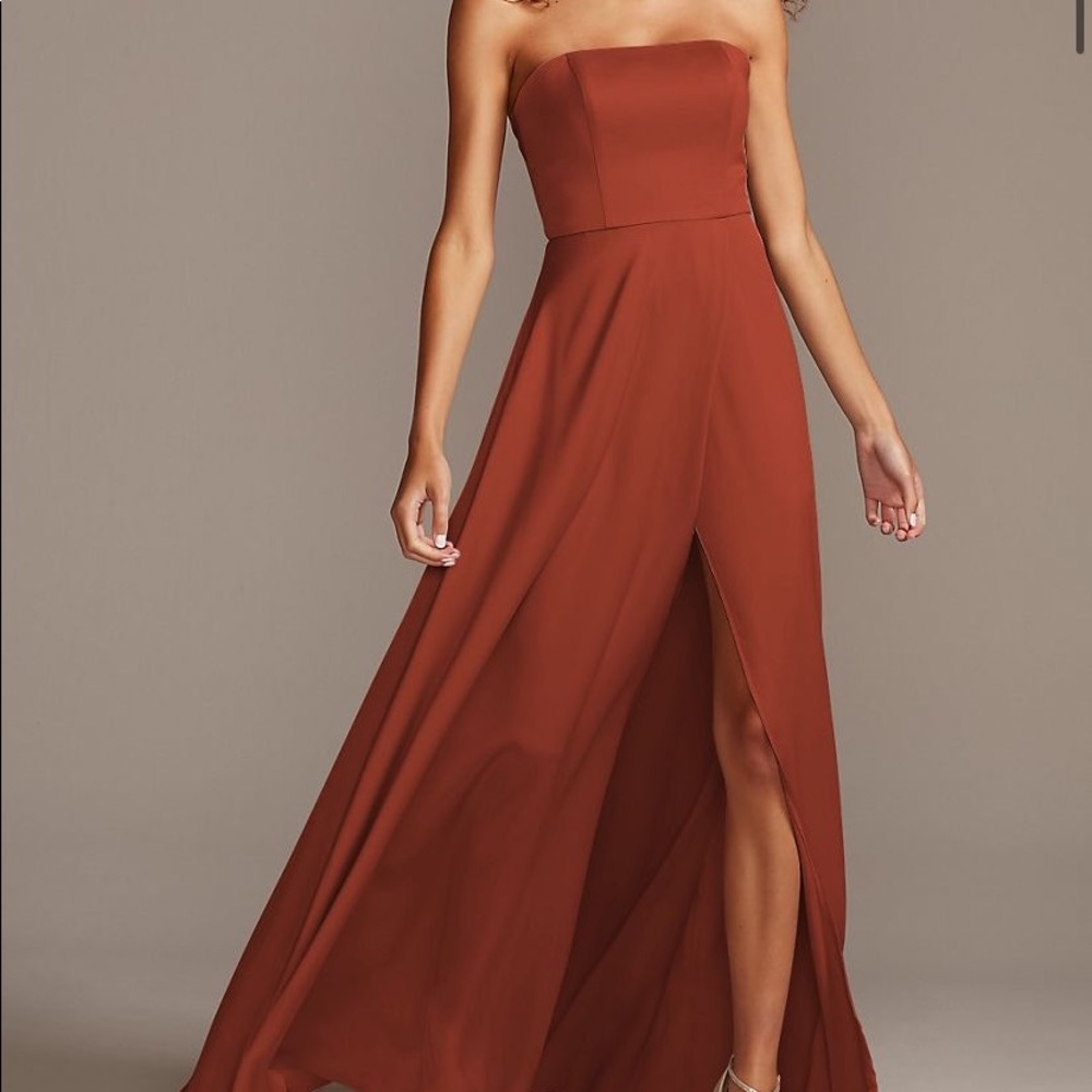 David’s Bridal Bridesmaid Dress in color cinnamon!! Size 8!